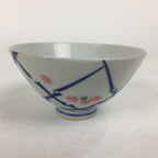 Japanese Porcelain Rice Bowl Vtg Plum blossoms Sometsuke White Chawan PP885