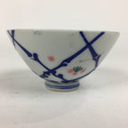 Japanese Porcelain Rice Bowl Vtg Plum blossoms Sometsuke White Chawan PP887
