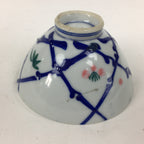 Japanese Porcelain Rice Bowl Vtg Plum blossoms Sometsuke White Chawan PP887