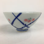 Japanese Porcelain Rice Bowl Vtg Plum blossoms Sometsuke White Chawan PP888