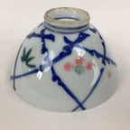 Japanese Porcelain Rice Bowl Vtg Plum blossoms Sometsuke White Chawan PP888
