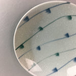 Japanese Porcelain Round Plate Vtg Blue Green Water Stream Plants PT679