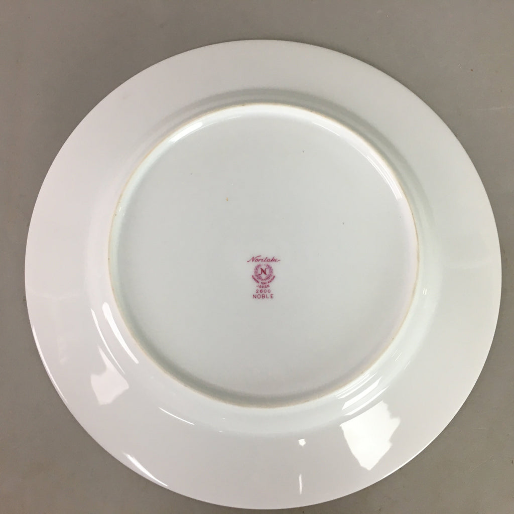 Japanese Porcelain Round Plate Vtg Noritake White Blue Floral QT75