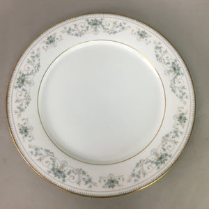 Japanese Porcelain Round Plate Vtg Noritake White Blue Floral QT75
