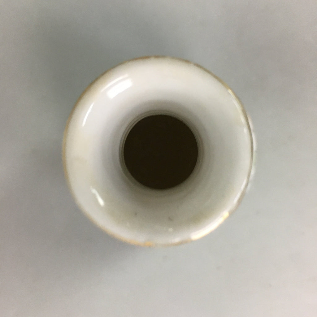 Japanese Porcelain Sake Bottle Kutani ware Vtg Tokkuri Poem Kimono TS216