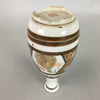 Japanese Porcelain Sake Bottle Kutani ware Vtg Tokkuri Poem Kimono TS225