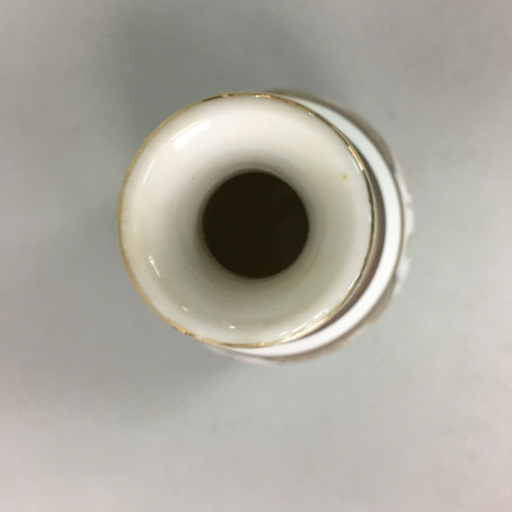 Japanese Porcelain Sake Bottle Kutani ware Vtg Tokkuri Poem Kimono TS227