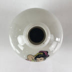 Japanese Porcelain Sake Bottle Pottery Naked Kimono Woman Tokkuri White TS468