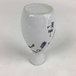 Japanese Porcelain Sake Bottle Vtg Blue Flower Butterfly Tokkuri White TS394