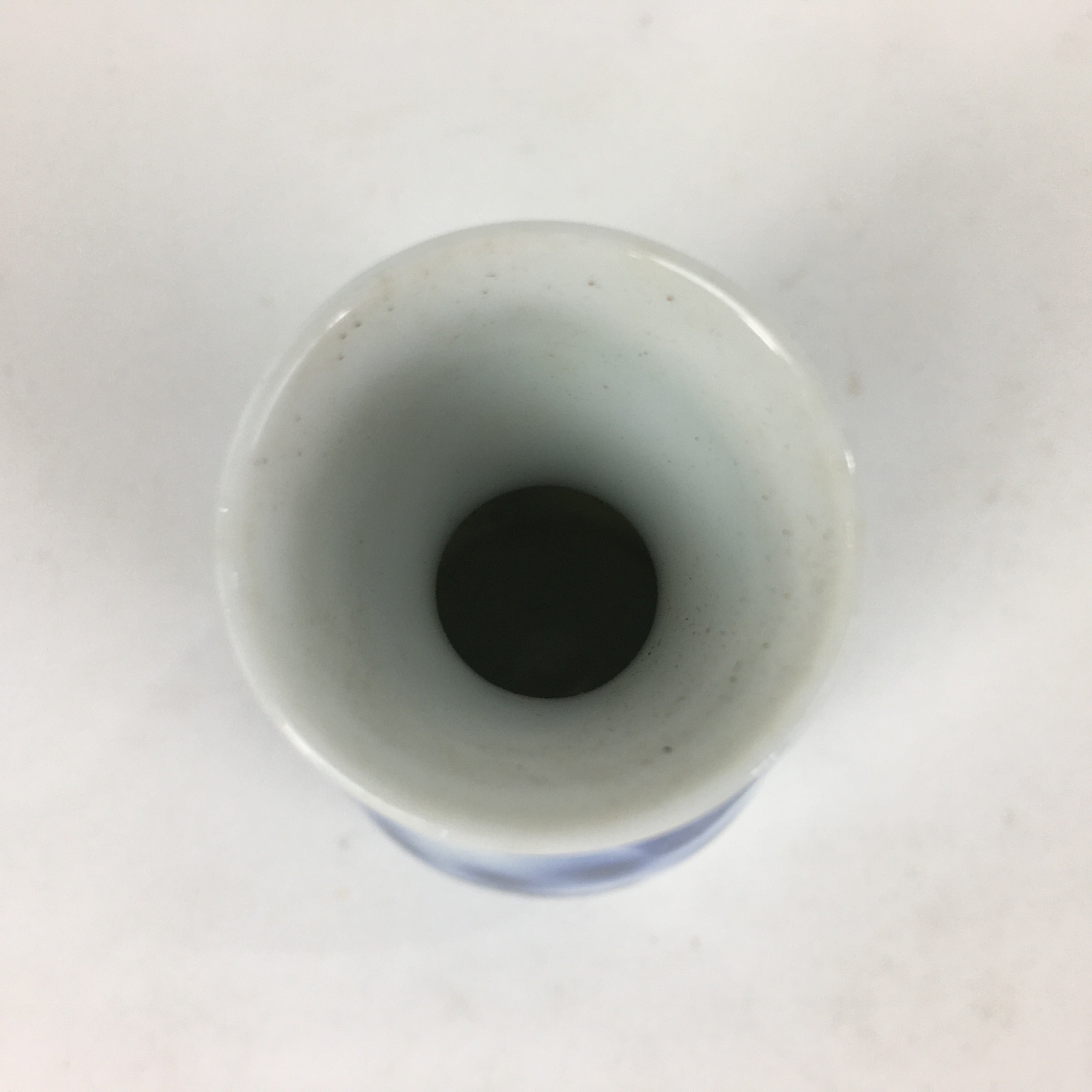 Japanese Porcelain Sake Bottle Vtg Blue Leaf Pattern Design Tokkuri TS382