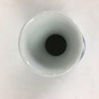 Japanese Porcelain Sake Bottle Vtg Blue Leaf Pattern Design Tokkuri TS384