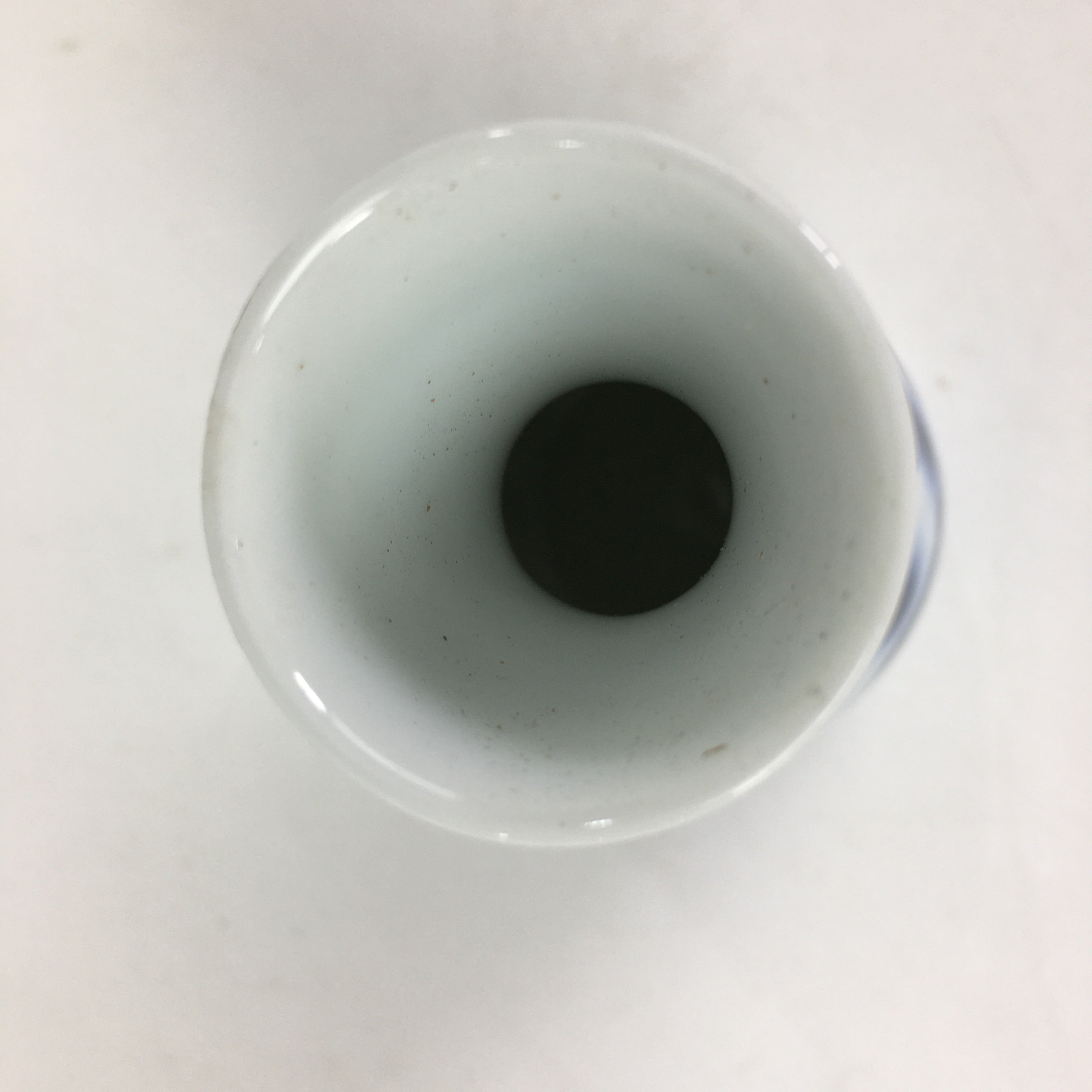 Japanese Porcelain Sake Bottle Vtg Blue Leaf Pattern Design Tokkuri TS384
