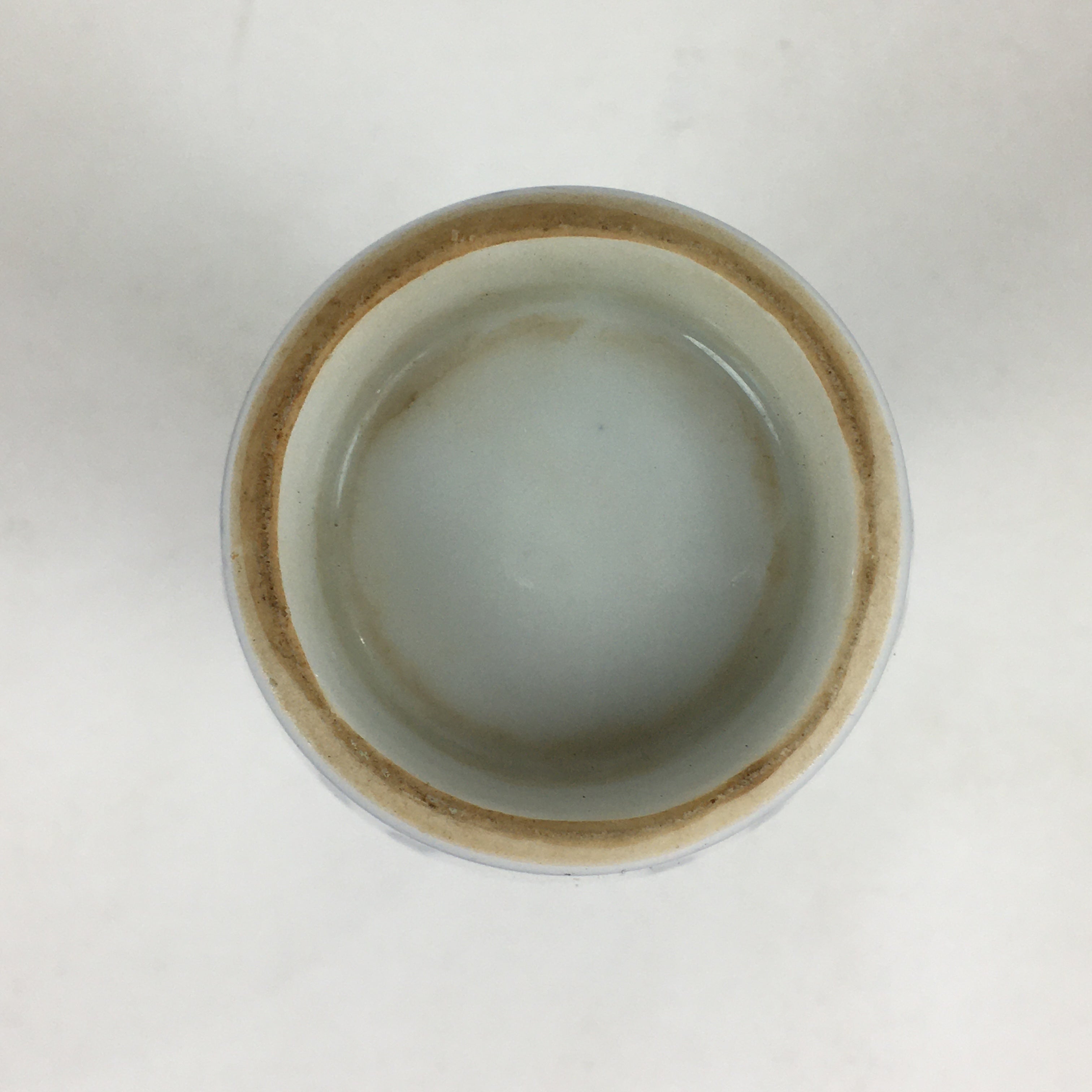 Japanese Porcelain Sake Bottle Vtg Blue Lines Design Tokkuri White TS393