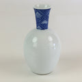 Japanese Porcelain Sake Bottle Vtg Blue Sometsuke Flower Tokkuri White TS431