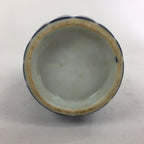 Japanese Porcelain Sake Bottle Vtg Blue White Shinogi Design Tokkuri TS353
