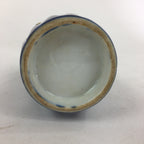 Japanese Porcelain Sake Bottle Vtg Blue White Shinogi Design Tokkuri TS354
