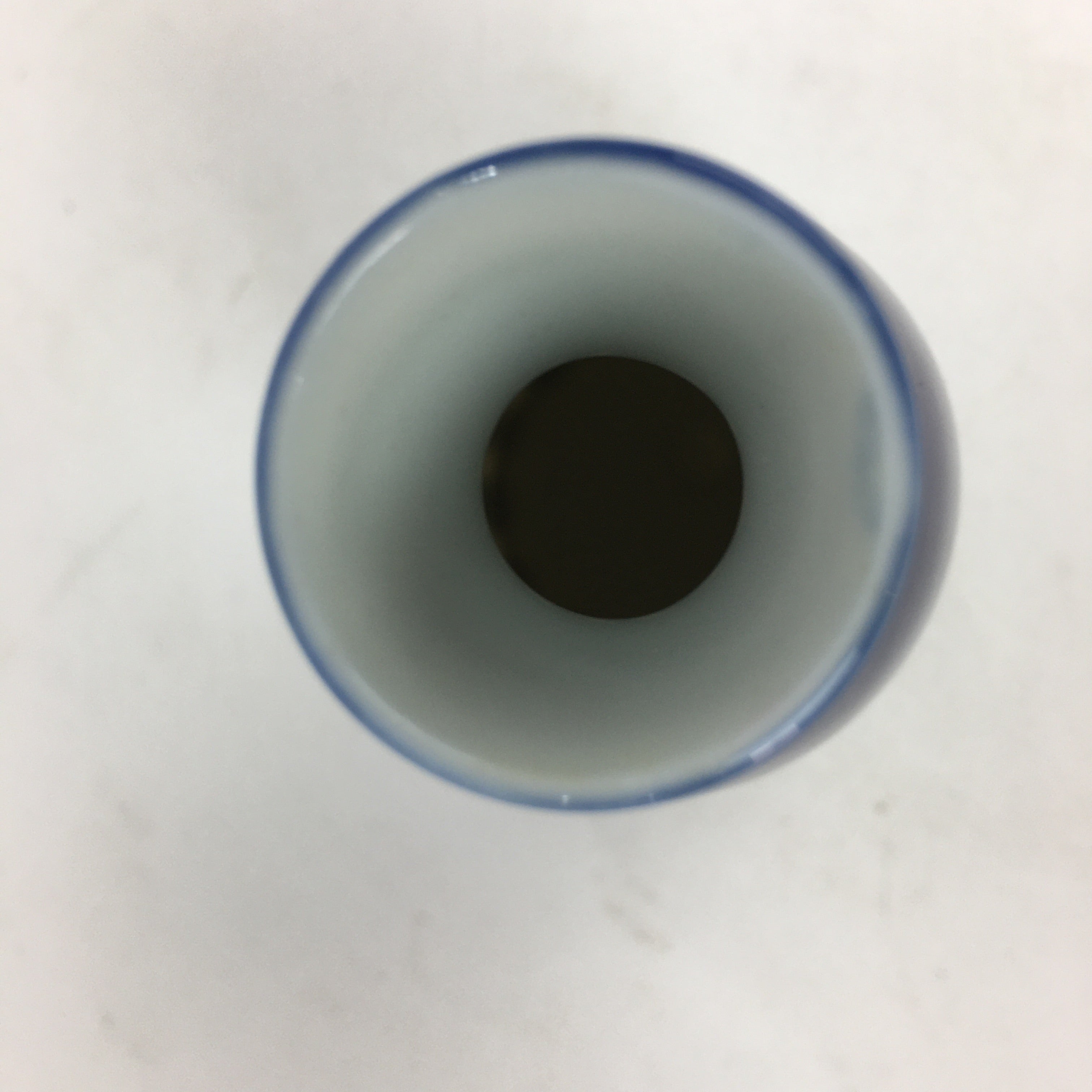 Japanese Porcelain Sake Bottle Vtg Blue White Shinogi Design Tokkuri TS355