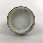 Japanese Porcelain Sake Bottle Vtg Blue White Shinogi Design Tokkuri TS355