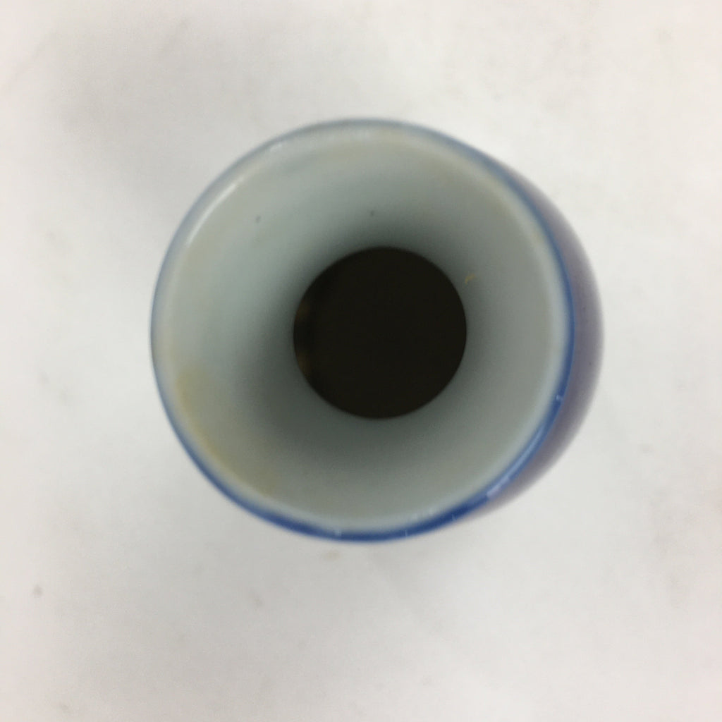 Japanese Porcelain Sake Bottle Vtg Blue White Shinogi Design Tokkuri TS356
