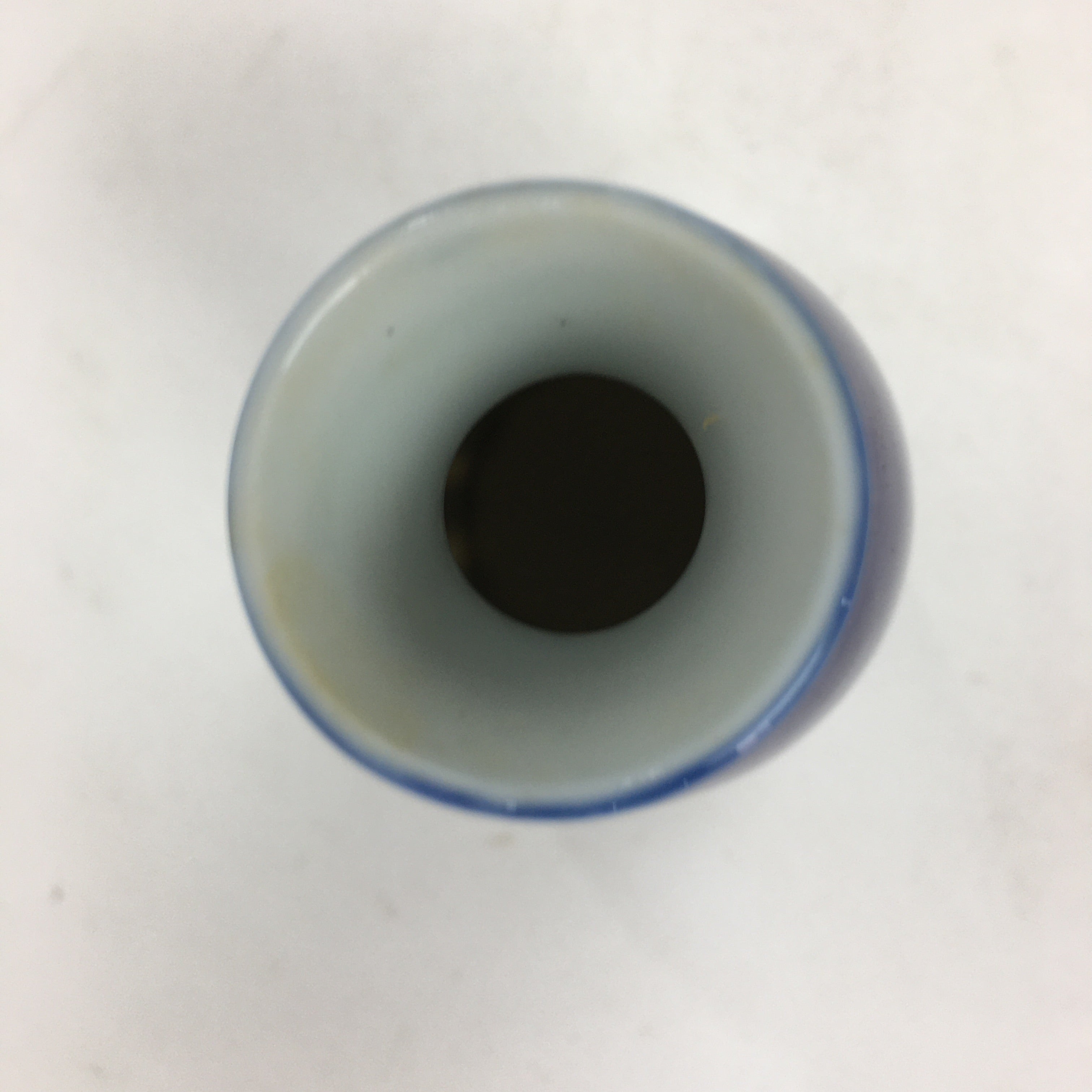 Japanese Porcelain Sake Bottle Vtg Blue White Shinogi Design Tokkuri TS356