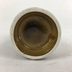 Japanese Porcelain Sake Bottle Vtg Brown White Vertical Line Design Tokkuri TS36