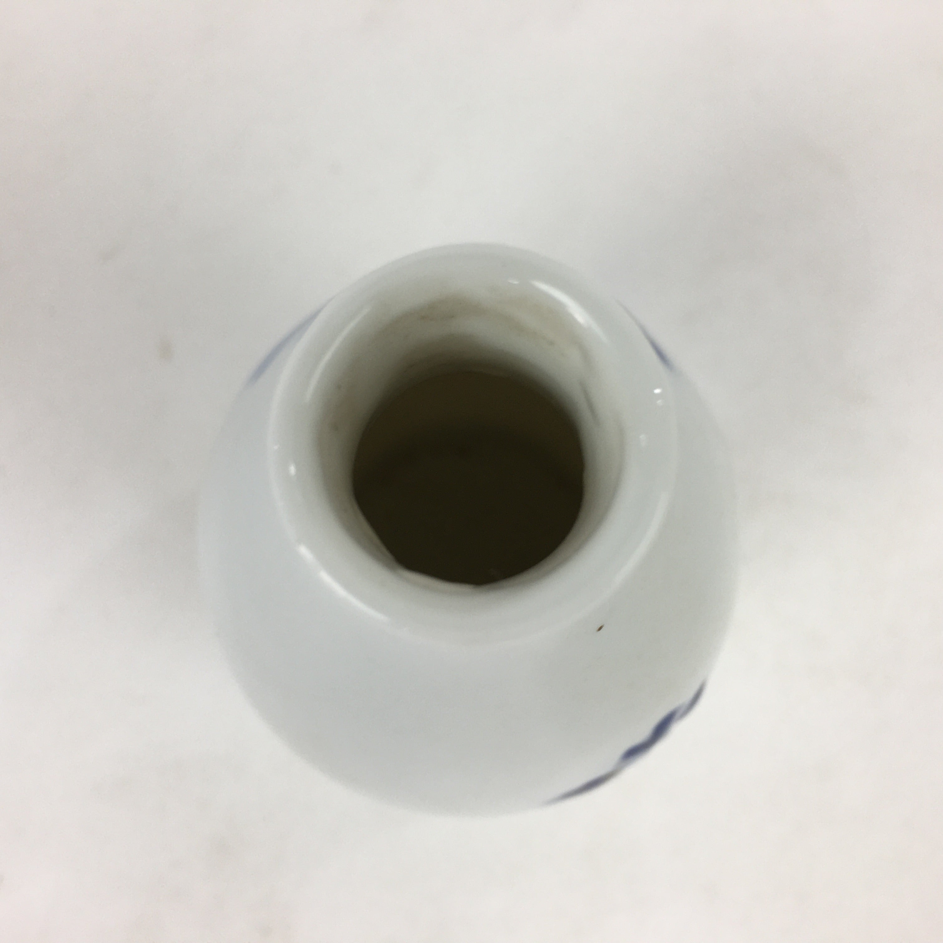 Japanese Porcelain Sake Bottle Vtg Cherry Blossom Design White Tokkuri TS347
