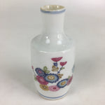 Japanese Porcelain Sake Bottle Vtg Chrysanthemum Tokkuri White TS391