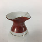 Japanese Porcelain Sake Bottle Vtg Dimple Red Spout White Tokkuri TS331