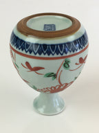 Japanese Porcelain Sake Bottle Vtg Hand-Painted Flower Tokkuri White TS435