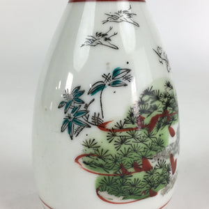 Japanese Porcelain Sake Bottle Vtg Kutani Ware Celebration Tokkuri TS389