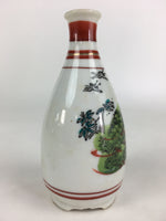 Japanese Porcelain Sake Bottle Vtg Kutani Ware Celebration Tokkuri TS390