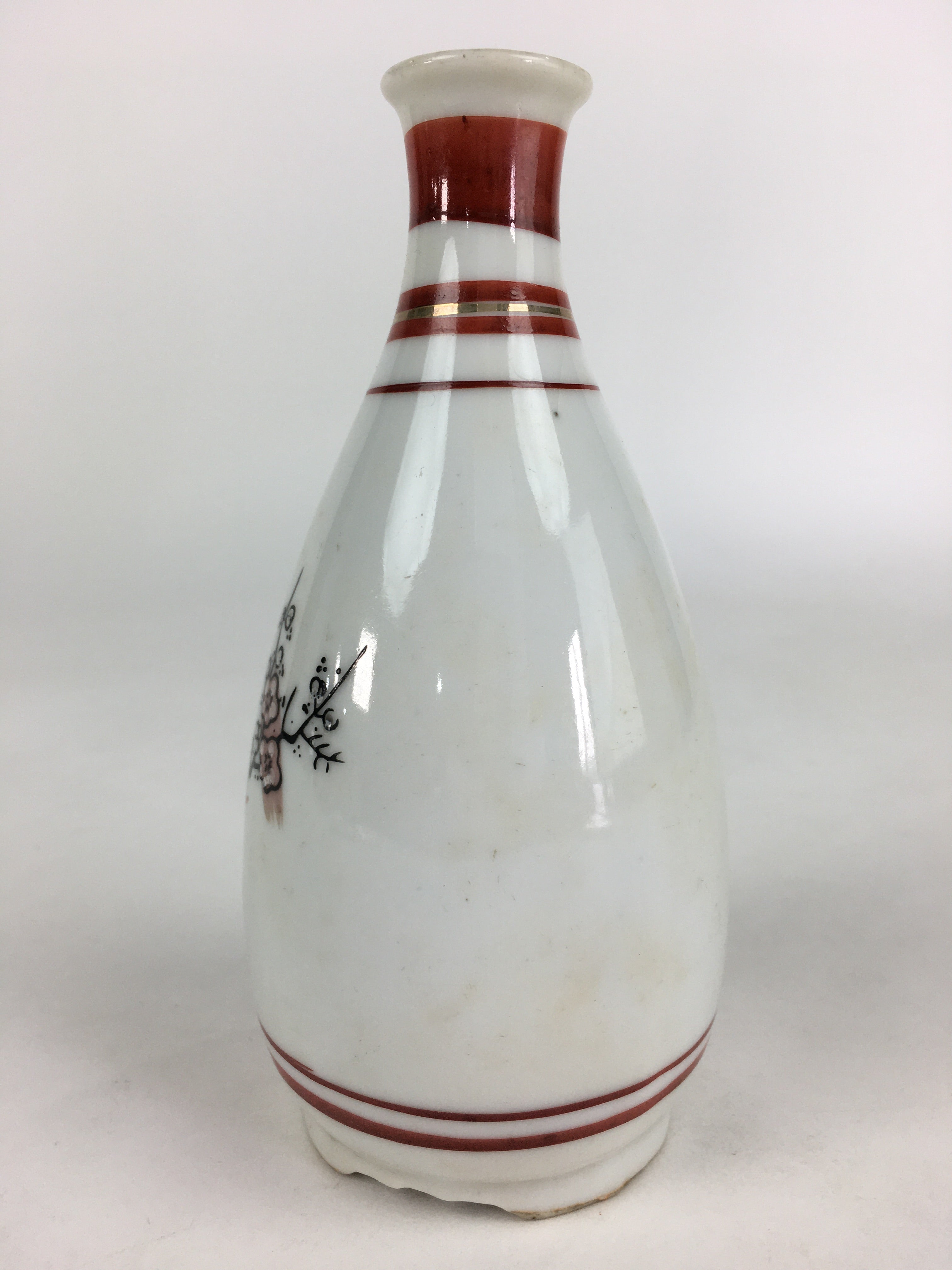 Japanese Porcelain Sake Bottle Vtg Kutani Ware Celebration Tokkuri TS390