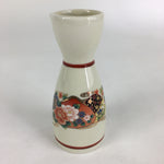 Japanese Porcelain Sake Bottle Vtg Kutani Ware Flower Tokkuri TS386
