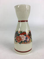 Japanese Porcelain Sake Bottle Vtg Kutani Ware Flower Tokkuri TS387