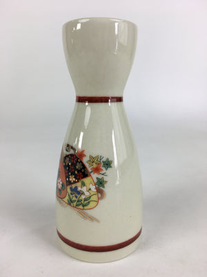 Japanese Porcelain Sake Bottle Vtg Kutani Ware Flower Tokkuri TS387