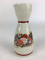 Japanese Porcelain Sake Bottle Vtg Kutani Ware Flower Tokkuri TS388