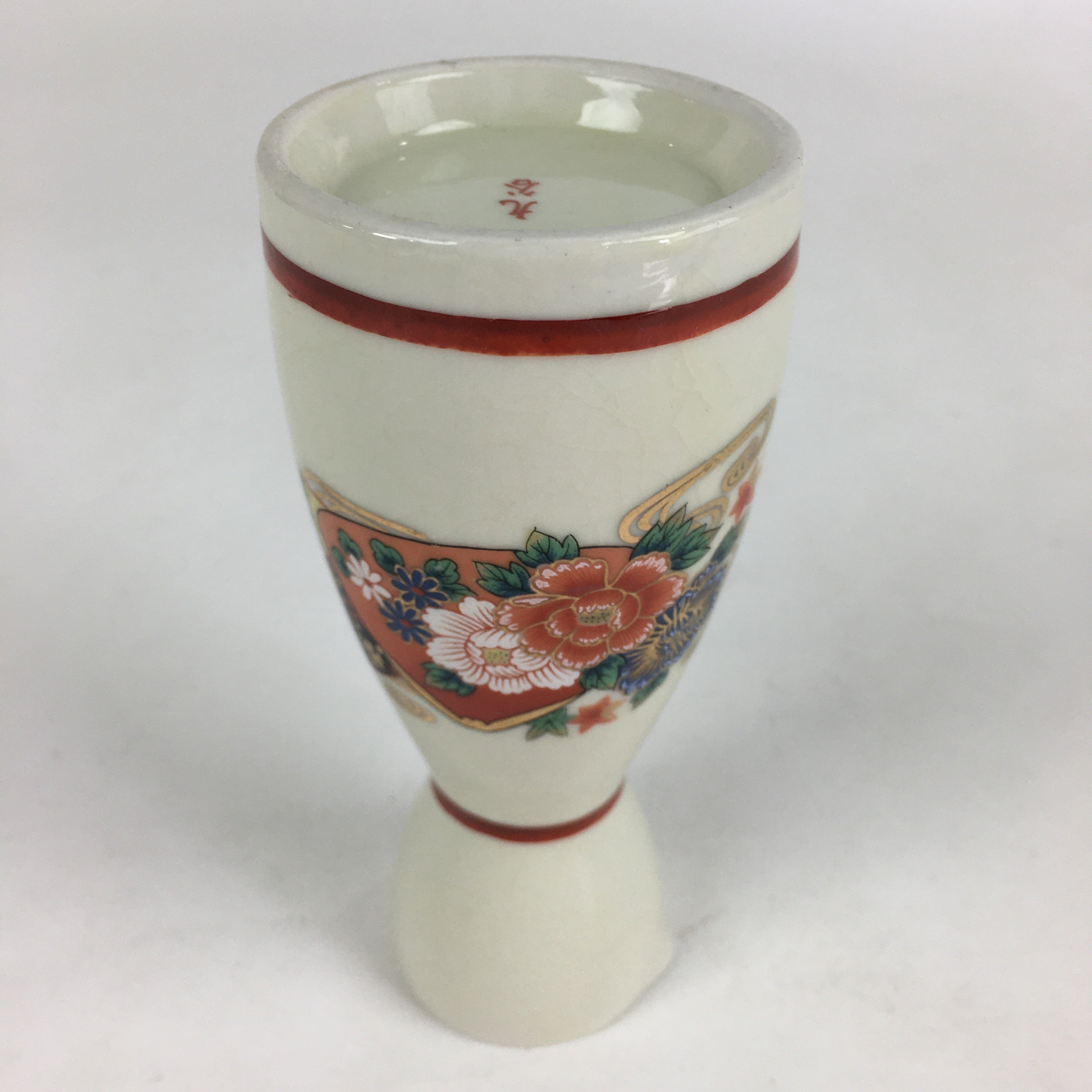 Japanese Porcelain Sake Bottle Vtg Kutani Ware Flower Tokkuri TS388