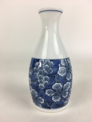 Japanese Porcelain Sake Bottle Vtg Mino Ware Tokkuri Blue White TS396