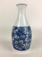 Japanese Porcelain Sake Bottle Vtg Mino Ware Tokkuri Blue White TS396