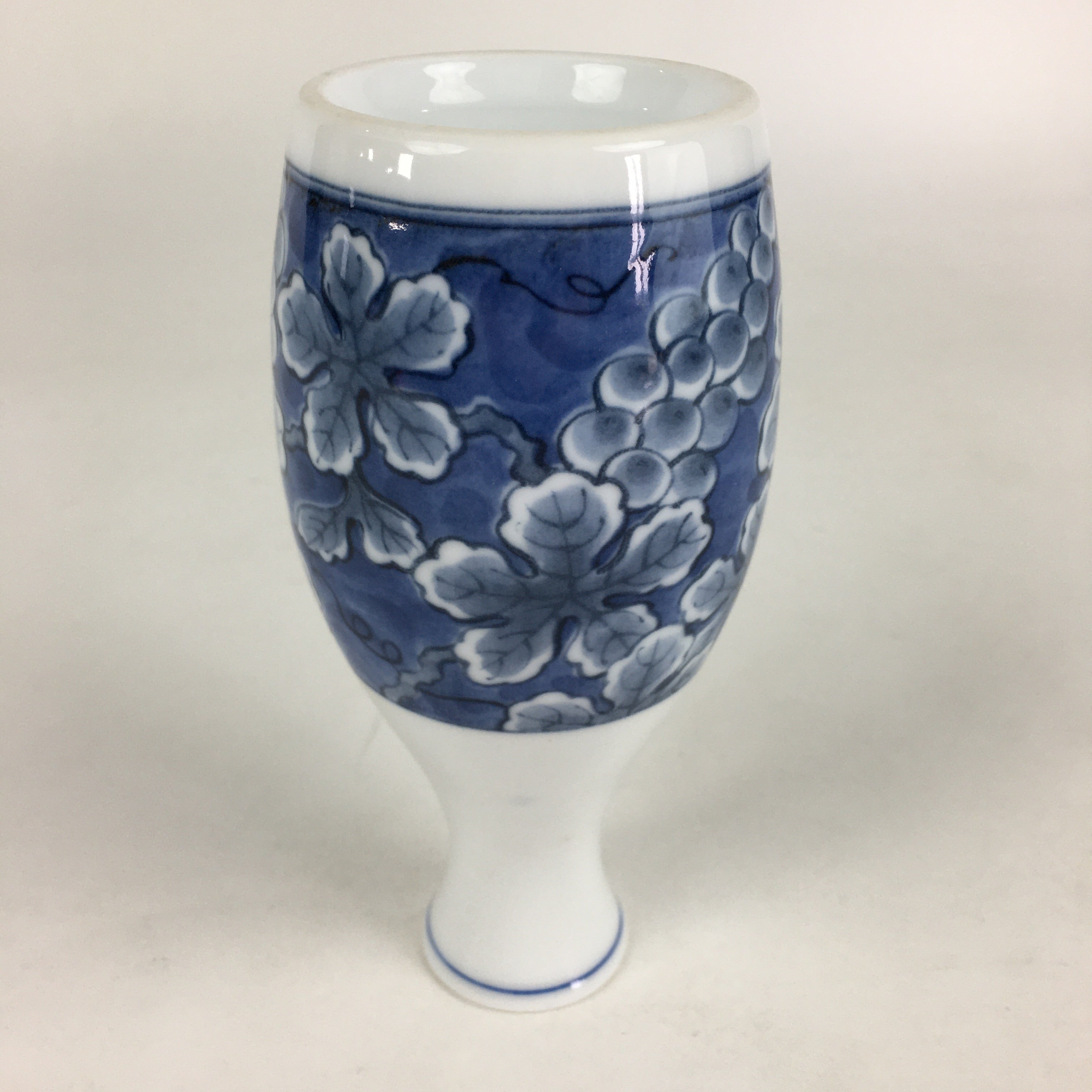 Japanese Porcelain Sake Bottle Vtg Mino Ware Tokkuri Blue White TS396