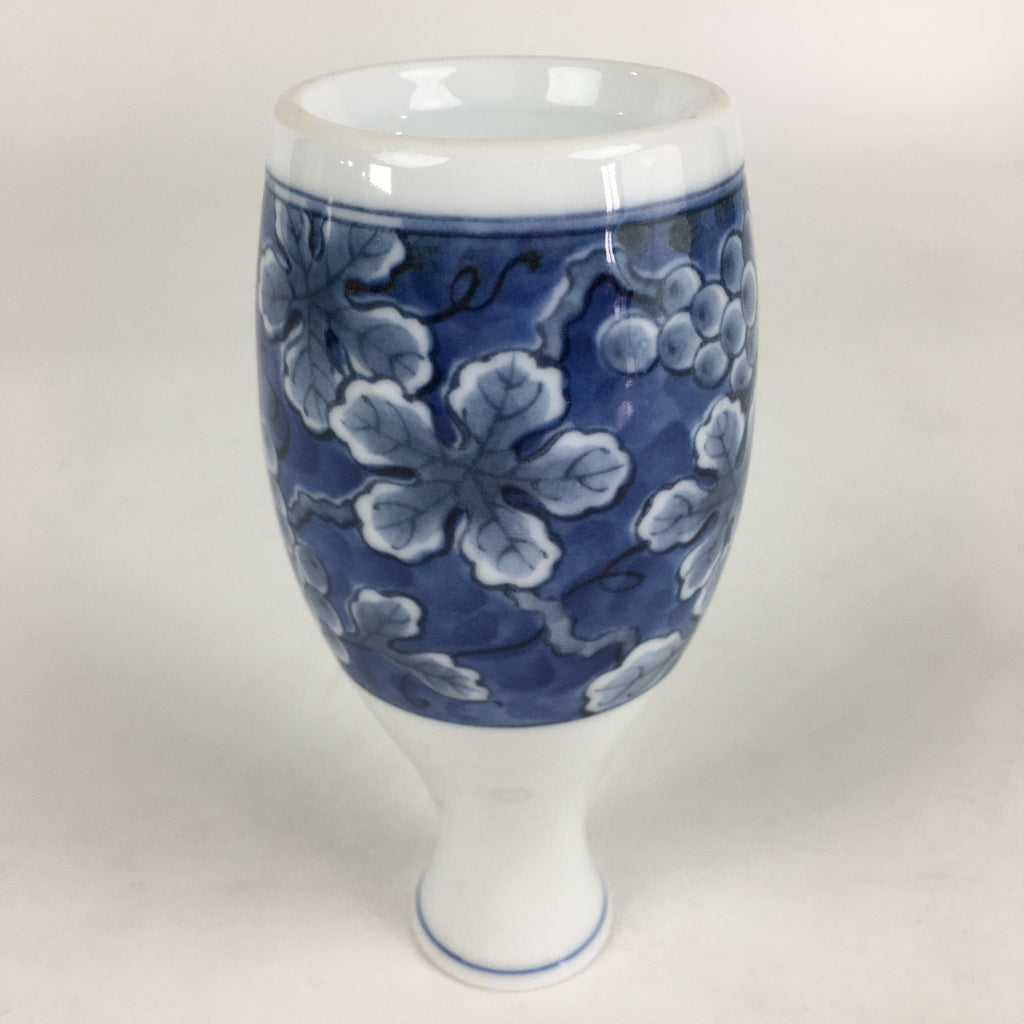 Japanese Porcelain Sake Bottle Vtg Mino Ware Tokkuri Blue White TS396