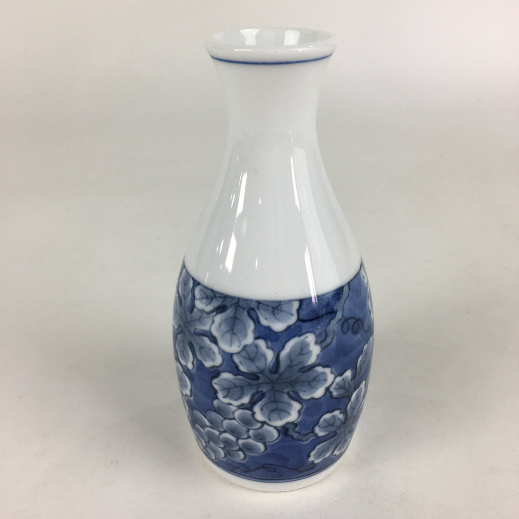 Japanese Porcelain Sake Bottle Vtg Mino Ware Tokkuri Blue White TS396