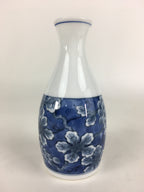 Japanese Porcelain Sake Bottle Vtg Mino Ware Tokkuri Blue White TS397