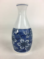 Japanese Porcelain Sake Bottle Vtg Mino Ware Tokkuri Blue White TS397