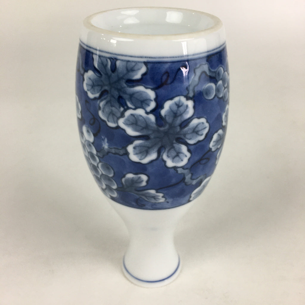 Japanese Porcelain Sake Bottle Vtg Mino Ware Tokkuri Blue White TS397