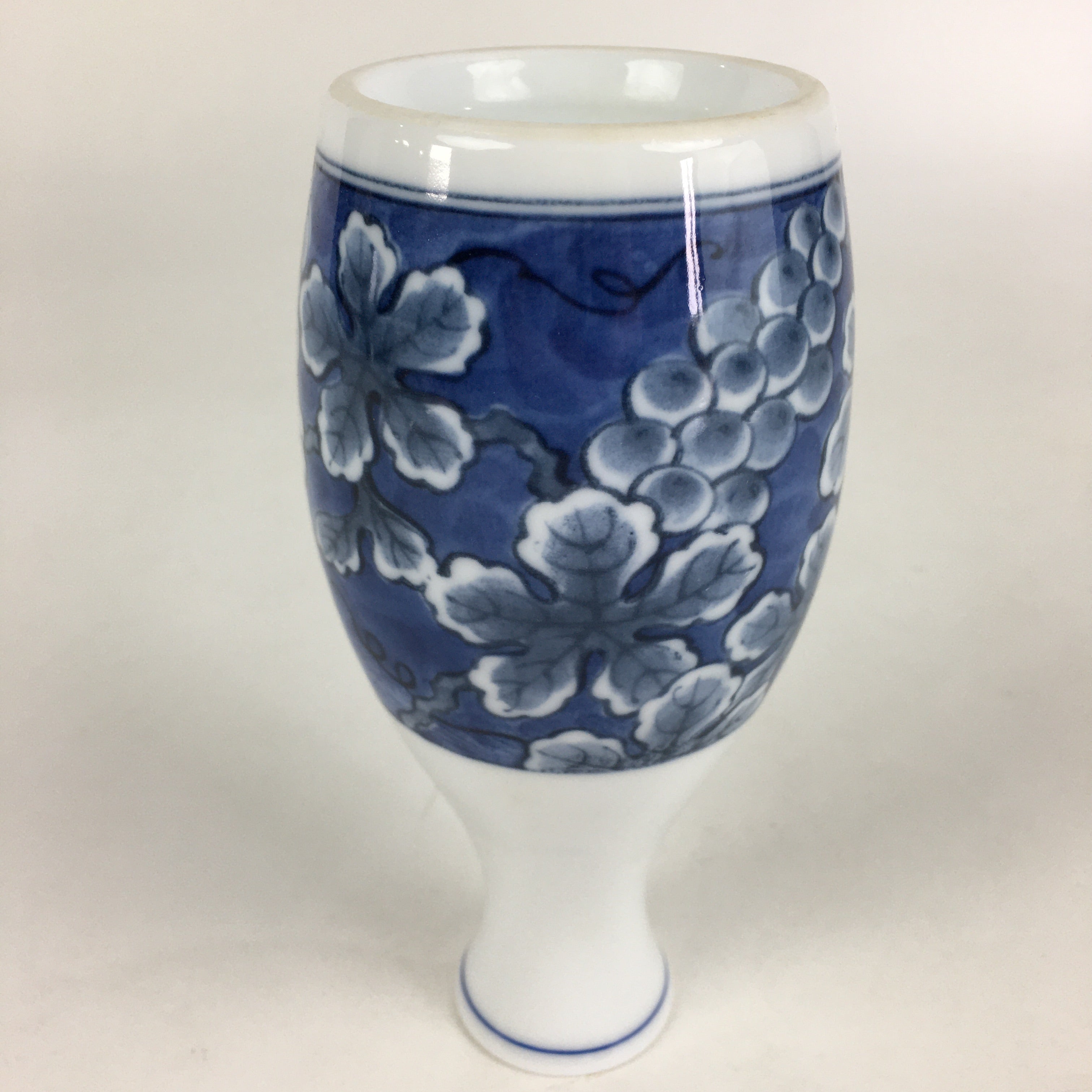 Japanese Porcelain Sake Bottle Vtg Mino Ware Tokkuri Blue White TS397
