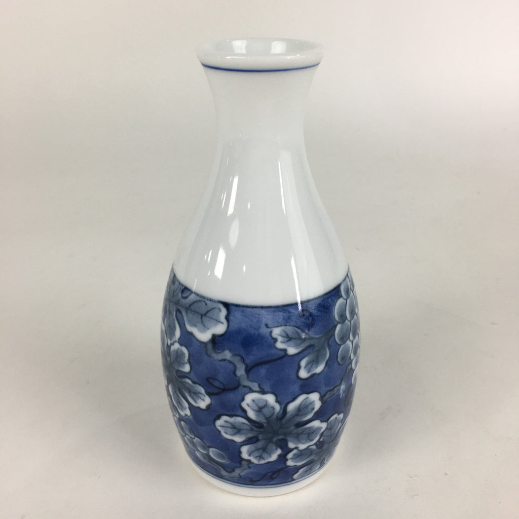Japanese Porcelain Sake Bottle Vtg Mino Ware Tokkuri Blue White TS397
