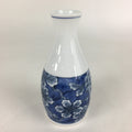 Japanese Porcelain Sake Bottle Vtg Mino Ware Tokkuri Blue White TS397