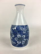 Japanese Porcelain Sake Bottle Vtg Mino Ware Tokkuri Blue White TS398