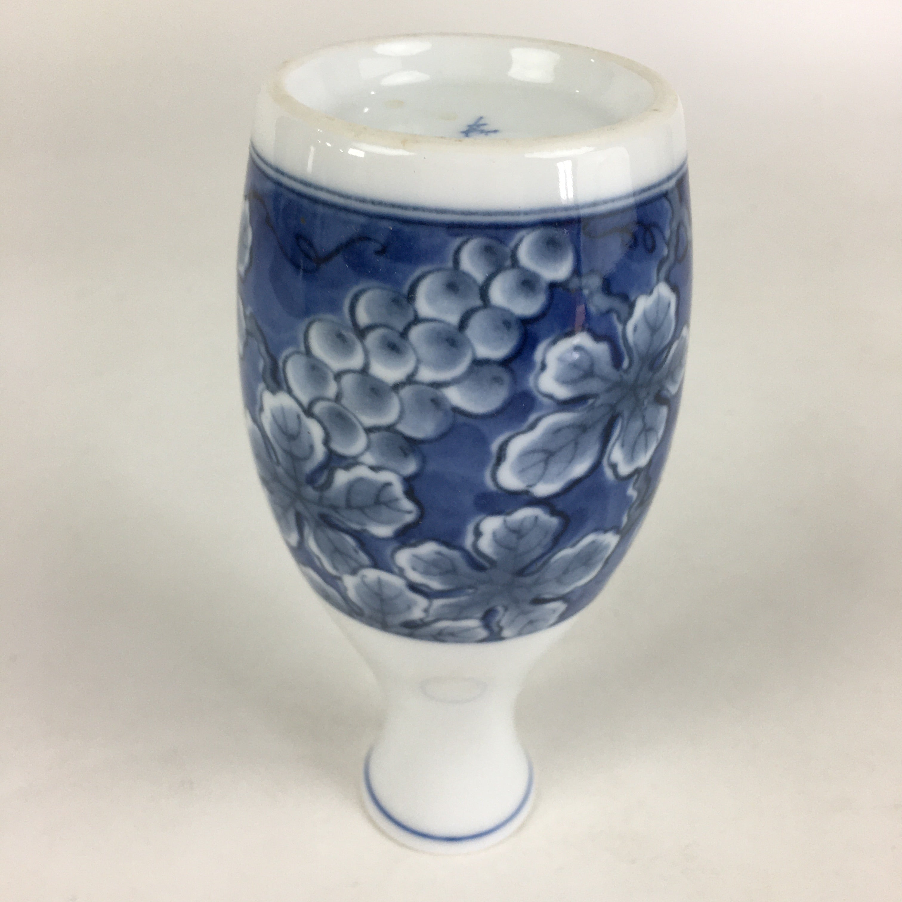 Japanese Porcelain Sake Bottle Vtg Mino Ware Tokkuri Blue White TS398